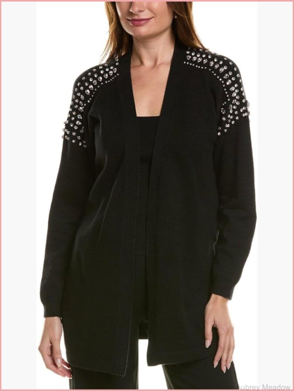Kissing Front Embellished Cardigan - Cozy Layering Piece